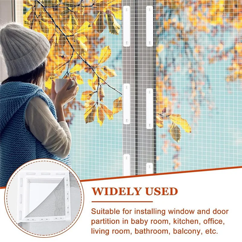 

Window Screen Clips, 12Pcs Magnetic Screen Installer Self Adhesive Clips, Mosquiito Net For Window Fixing Clips Easy Install