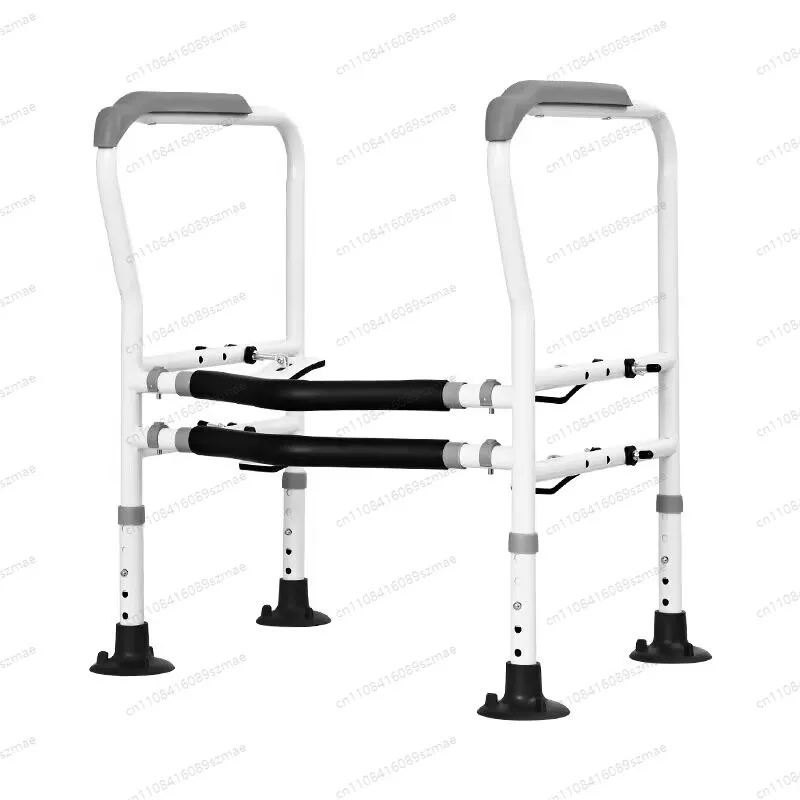 

Adjustable toilet handrail with suction foot pad, punch-free non-slip design, toilet support rail for elderly