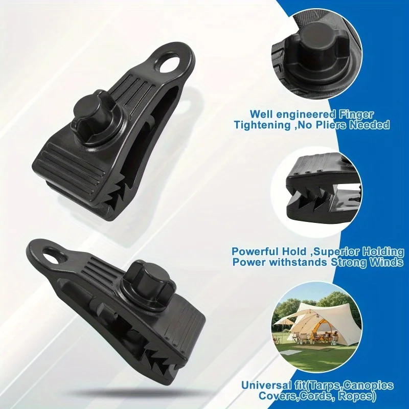 

5 ABS Heavy-Duty Waterproof Fabric And Tent Clips - Crocodile Mouth Clips For Waterproof Fabric And Camping Suitable For RV Roof