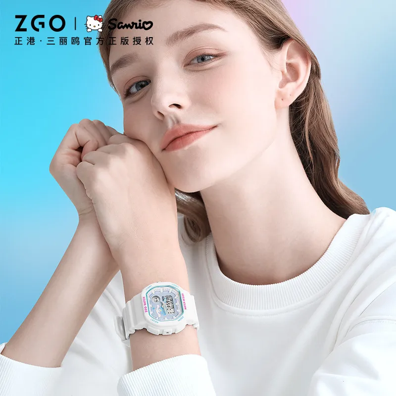 ZGO x Cinnamoroll Sanrio Electronic Watch Female 2024 New Style Student Children Sports Waterproof Girl 810