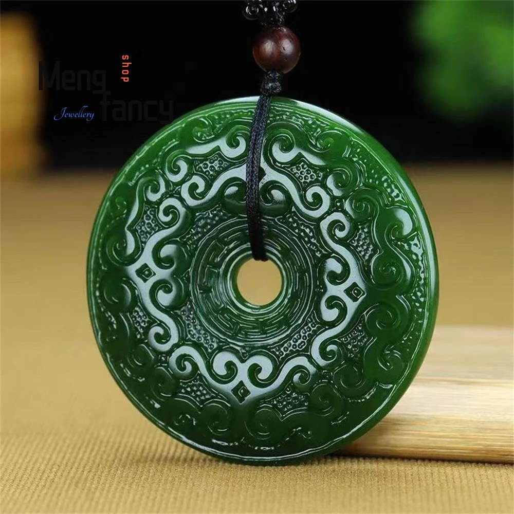 Colgante de paz de nube auspiciosa Ruyi Retro de Jade Natural Hetian, mascotas exquisitas, joyería fina de moda, regalo de vacaciones más vendido