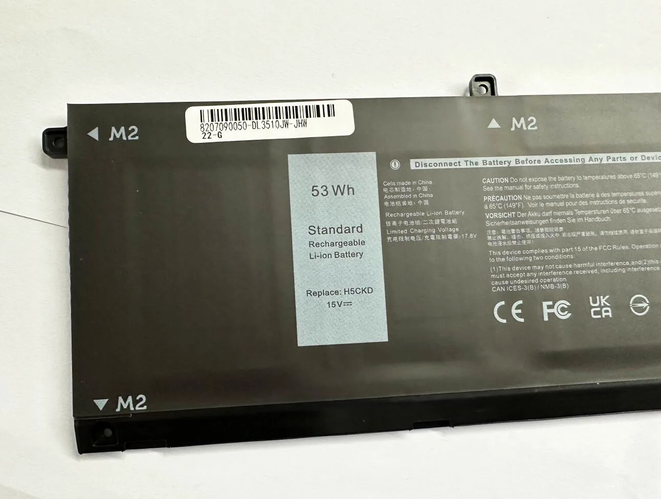 New H5CKD Laptop Battery For Dell Inspiron 5502 5505 5409 5400 2-IN-1 7506 3410 3510 9077G P129G P102F 5401 5509 5408 53WH