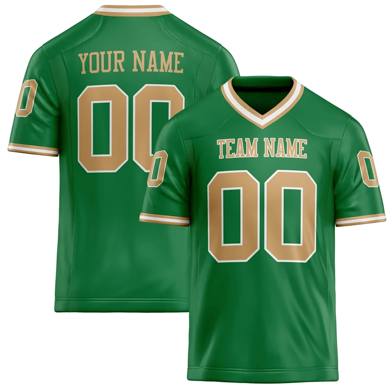 Customized Team Name Number Name Rugby T-shirt Personalized DIY V Neck Grass Green Sports T Shirt Loose Quick Dry Team Uniform