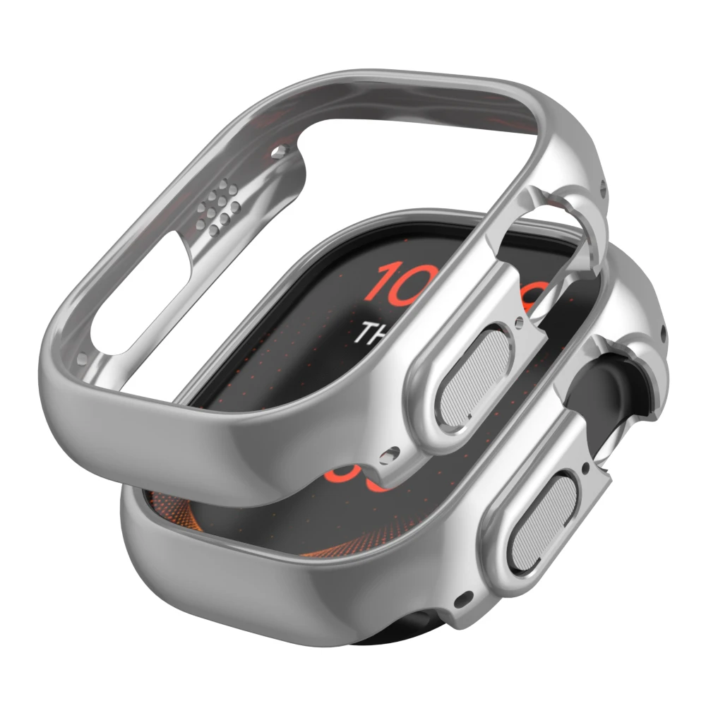 For Apple Watch 45mm 41mm 38mm 42 40mm 44 Plated Skeleton Cover Hard PC Bumper Case Frame for iWatch SE 10 8 7 6 5 4 3 2 1 Case