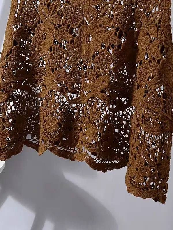 레트로 니트 순면 티드 베스트 크로셰 꽃무늬 디자인 통기성 좋은 편안한 여성용 여름 탱크탑