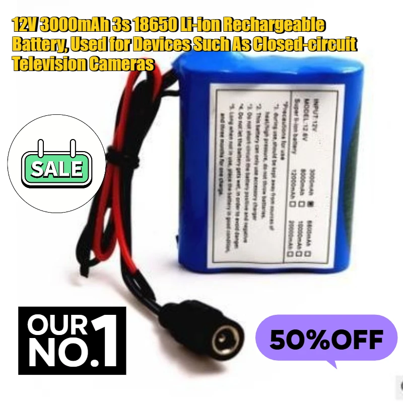 

12V 3000mAh 3s 18650 Li-ion Rechargeable Battery for Devices Such As Closed-circuit Television Cameras Battery