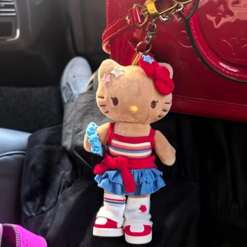 

Sanrio Summer Hot Girl Series Black Skinned Long Legs Hello Kitty Plush Backpack Hanging Ornaments Keychain Girl's Holiday Gift