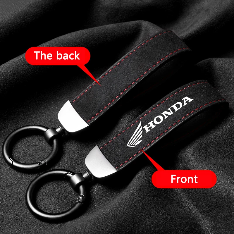 Suede Car Keychain Promotional Gift with Logo Keychain Accessories for Honda Cb400 Cb650 Motorcycle Keychain Car Accessories