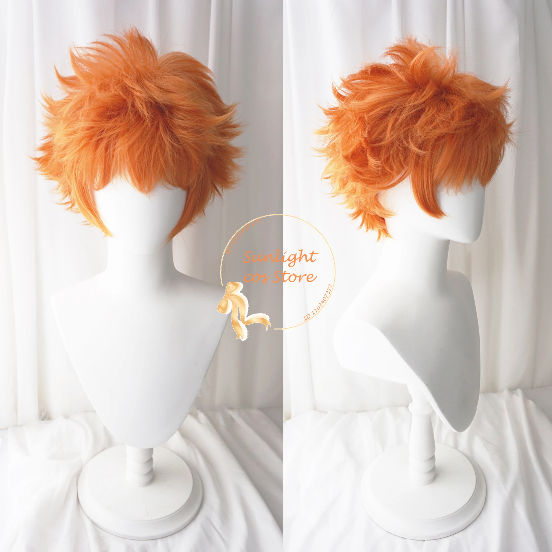 Peluca de Anime Shoyo Hinata Shoyo para hombres y mujeres, cabello sintético resistente al calor, naranja, fiesta de Halloween, gorro de peluca, Cosplay, 30cm