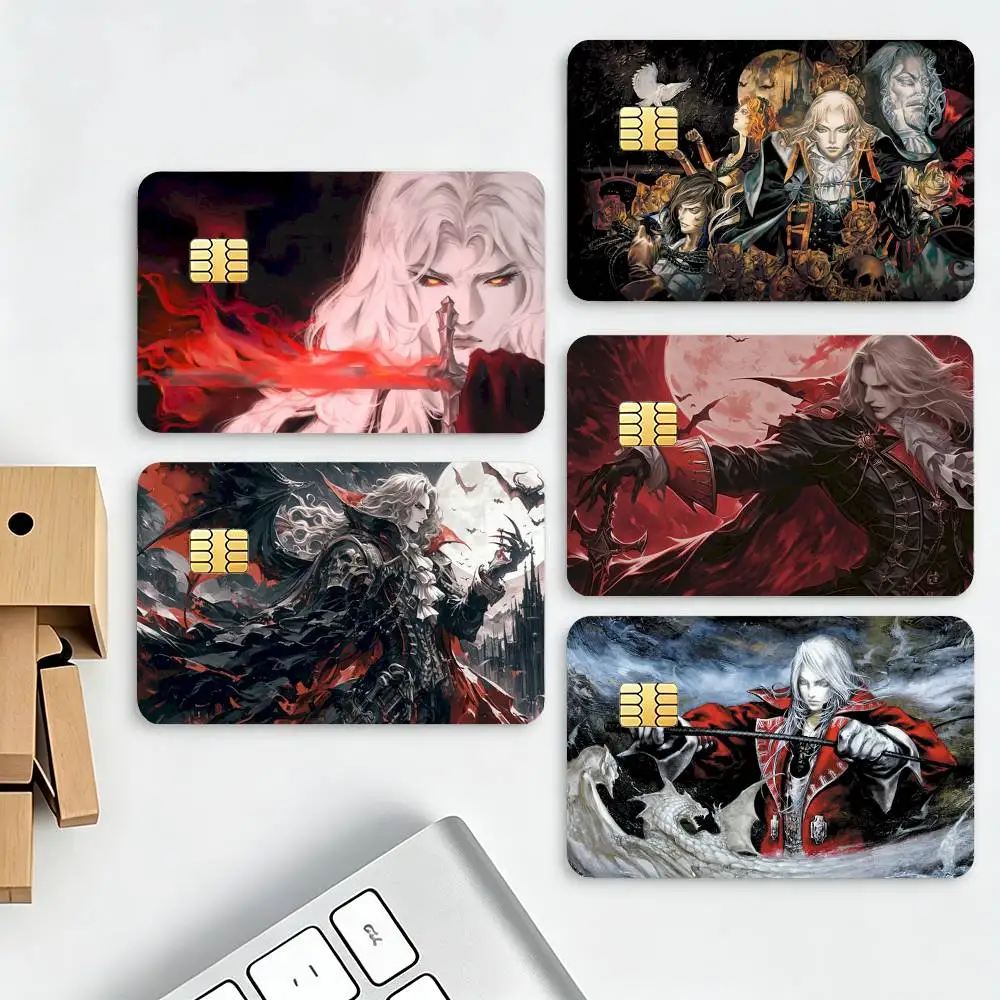 Game Castlevania Symphony of the night HD Waterproof Credit Card Stickers Silicone Decals For Chip Game Cards Gift