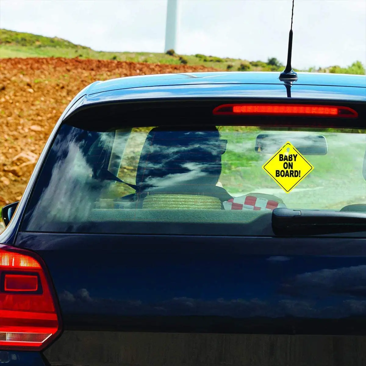 Baby on Board Sticker for Cars, Baby On Board Warning Signs with Suction Cups view 3