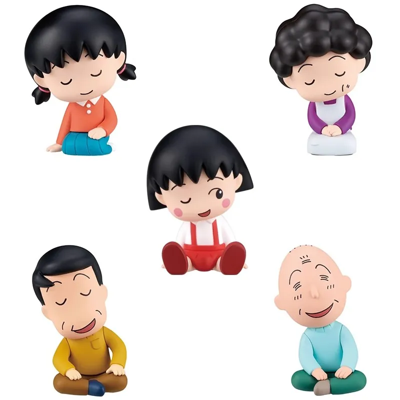 

TOMY Genuine 5Pcs Gashapon Chibi Maruko-chan Anime Figure Toys For Kids Gift Collectible Model Ornaments