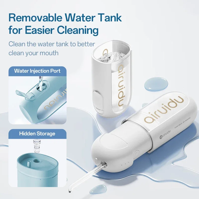 Portable Oral Irrigator Dental Water Jet Mini Powerful Water Flosser for Teeth Cleaning Floss Telescopic Tank Home Travel Bag image 3