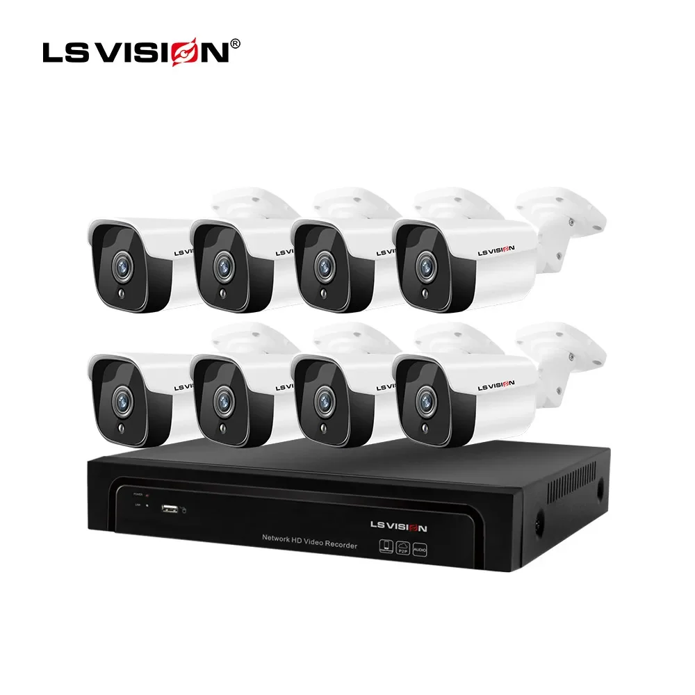 Wired Outdoor 8mp CCTV Security Camera System Motion Detection 8ch 4K POE NVR Kit Home Surveillance Kit