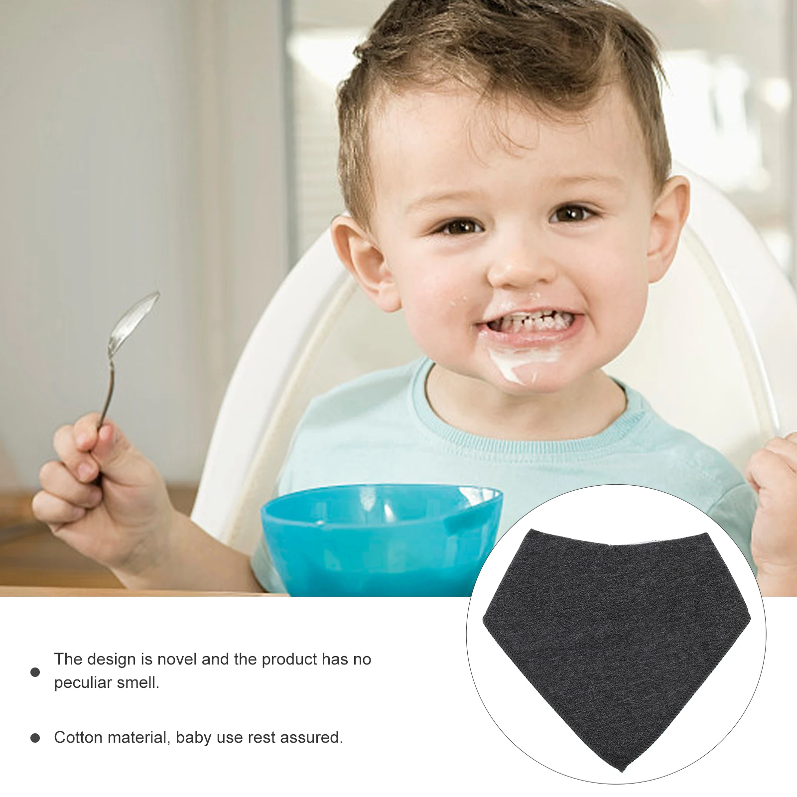 

8pcs Bandana Cotton Drool Towels Portable Newborn Feeding Bibs Lightweight Absorbent Toddler Saliva Bibs For Shower