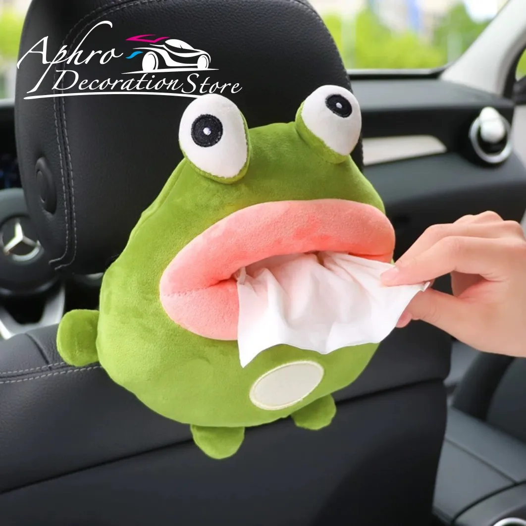 Cute Cartoon Car Tissue Box Plush Napkin Holder Universal Auto Home Paper Case Animal Decoration Bracket for Car Accessories