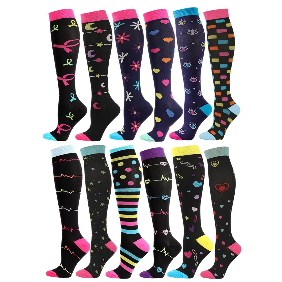 

5/6/12pairs Sport Compression Socks For Unisex Basketball Football Rugby Hiking Socks