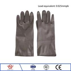 Genuine x-ray ionizing radiation protective 0.025mmpb ultra thin rubber gloves radiological protection natural rubber gloves