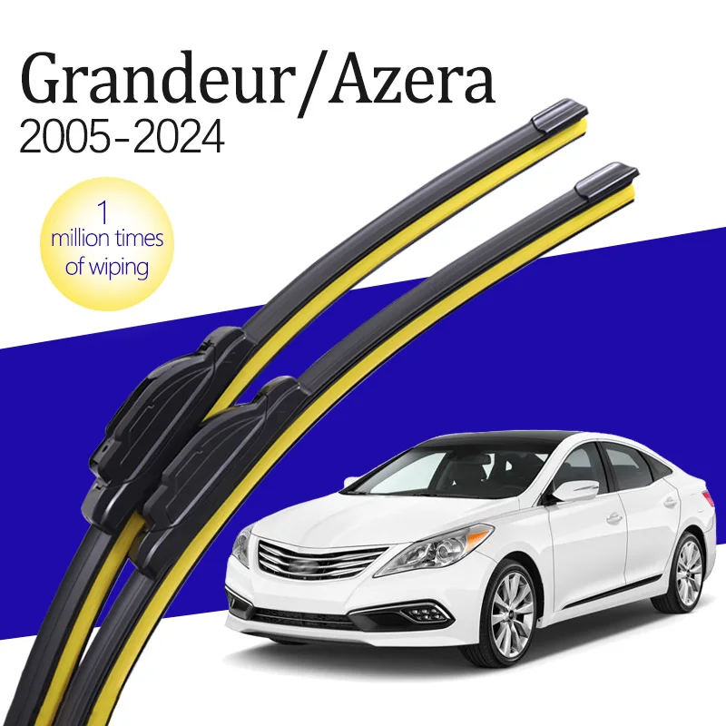 Windshield Wiper Automobile For Hyundai Grandeur Azera TG HG IG GN 2005-2022 2024 U-type Blade Windscreen Window Accessories