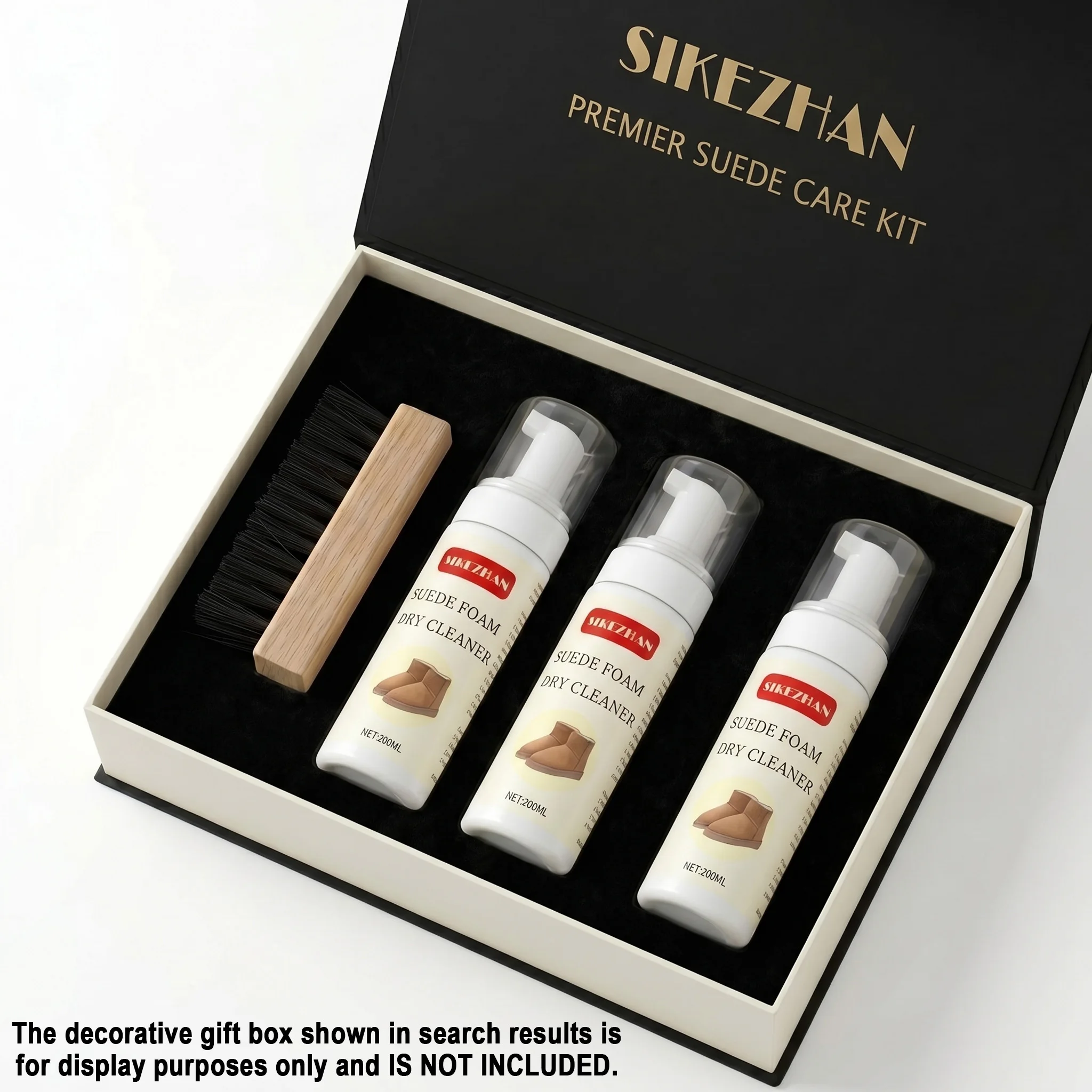 

SIKEZHAN Premium Care Suede and Sheepskin Boot Cleaner Foam Waterless 200ml Gentle formula for Nubuck and Suede Stain Remover
