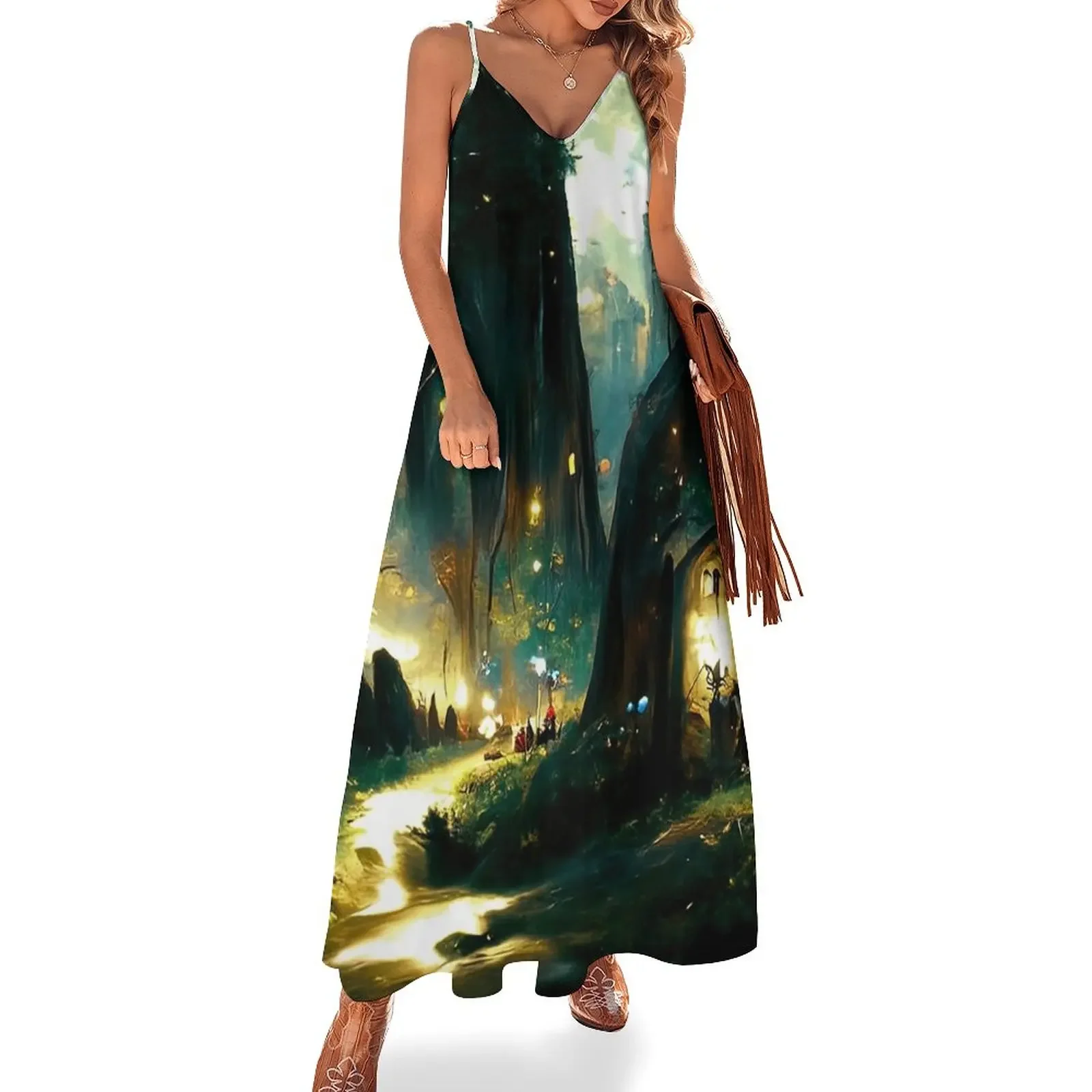 

Walking through the fairy forest Sleeveless Dress women's luxury party dress long sleeve dress