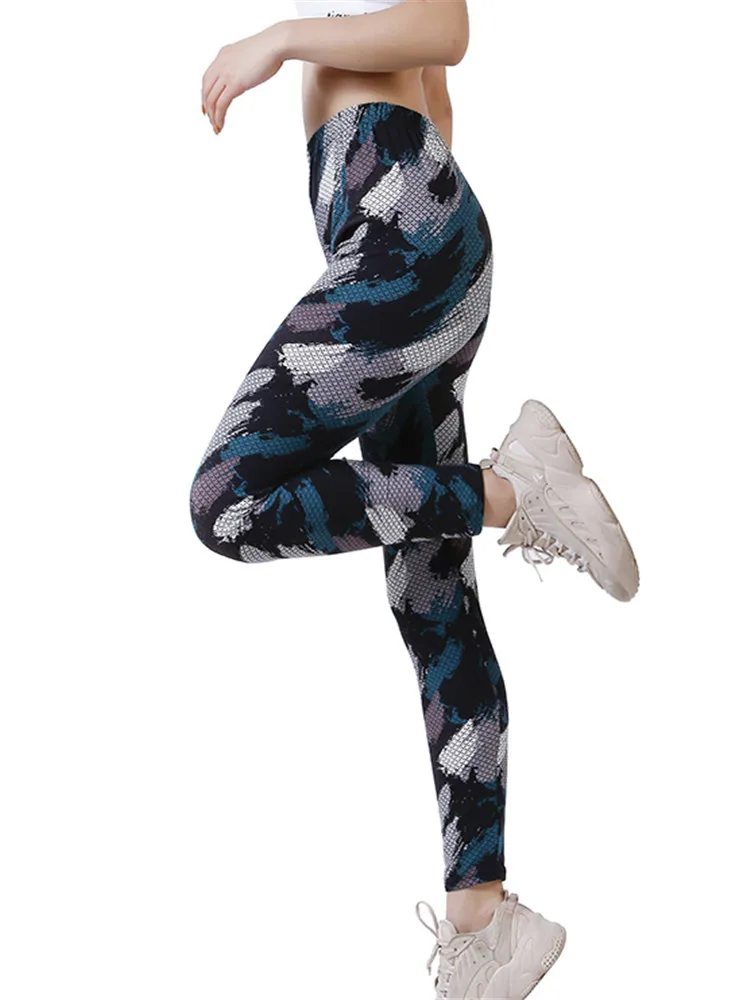 VISNXGI ผู้หญิงโยคะกางเกงกีฬายืดสูงเอวกีฬาออกกำลังกาย Leggings Activewear การพิมพ์ Leggins