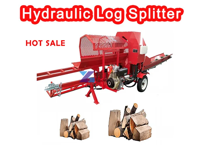 Electric Log Splitter Wood Cutter Logging Machine Wood Splitter with Hydraulic Lift Firewood Processor