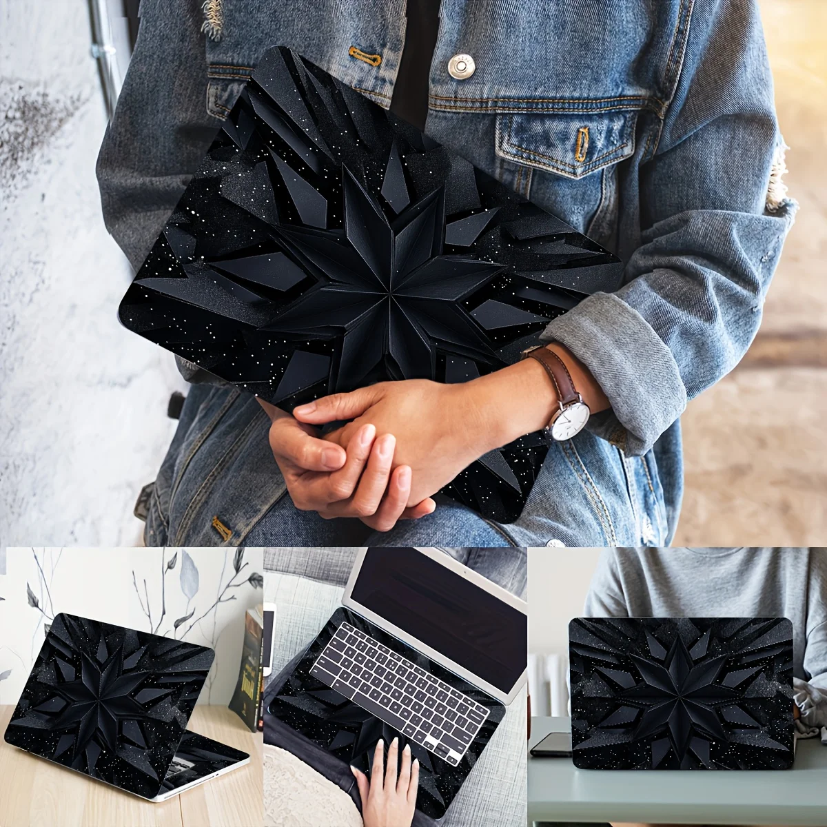 

2 Pieces, Waterproof and Scratch Resistant Removable Laptop Light Beige Sticker - Suitable for Notebooks, Durable Protection