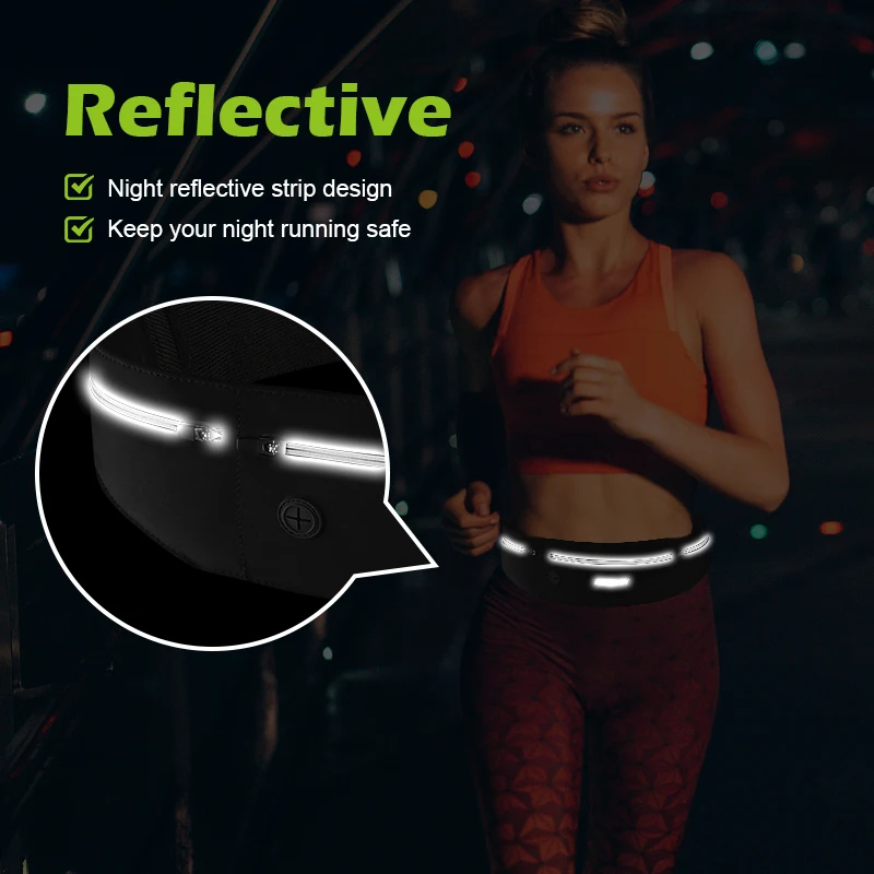 HAISSKY رقيقة جدا حزام ركض حقائب الرجال النساء الرياضة في الهواء الطلق Fitenss مرونة قابل للتعديل الخصر حزمة للهاتف سماعة مفاتيح