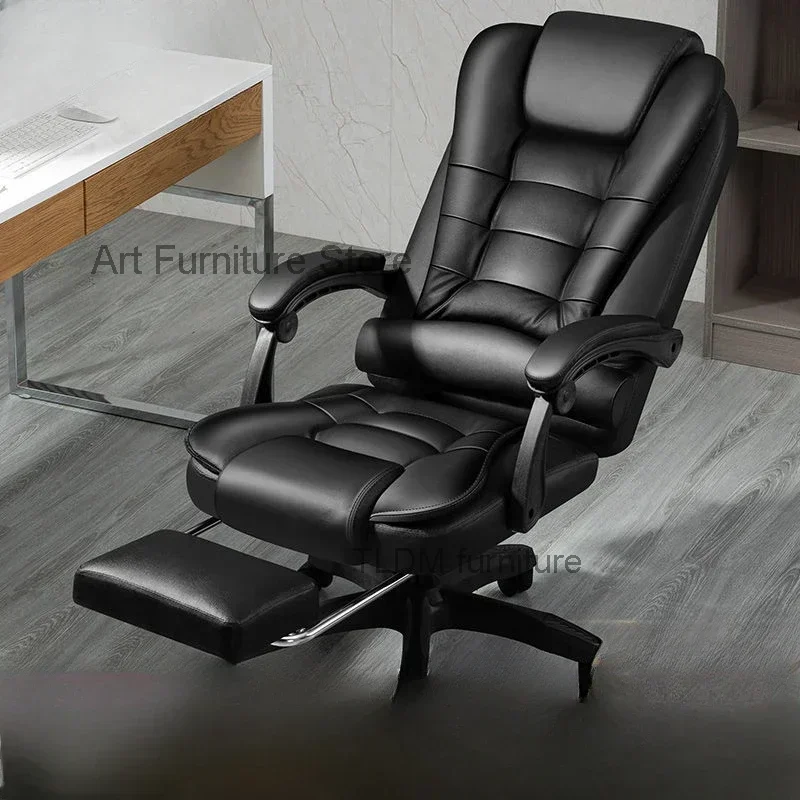 

Tall Comfortable Black Office Chair Recliner Luxury Leather High Modern Office Chair Gaming Room Silla De Oficina Furniture