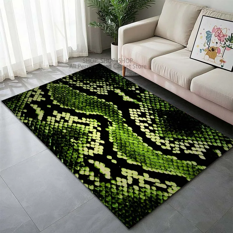 Luxurious Snake Texture Pattern Carpet for Living Room Bedroom Sofa Home Decor Non-slip Floor Mat Large Size Rugs for Bedroom