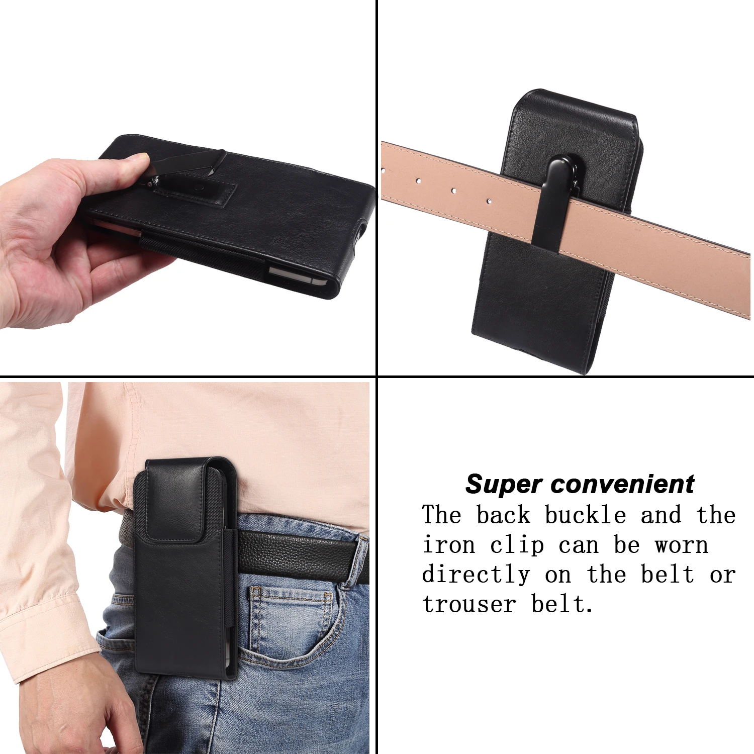 Leather Magnetic Phone Belt Clip Case Men Waist Bag Holder For iPhone 15 14 13 Pro Max Samsung Xiaomi Redmi Note 7 Holster Pouch