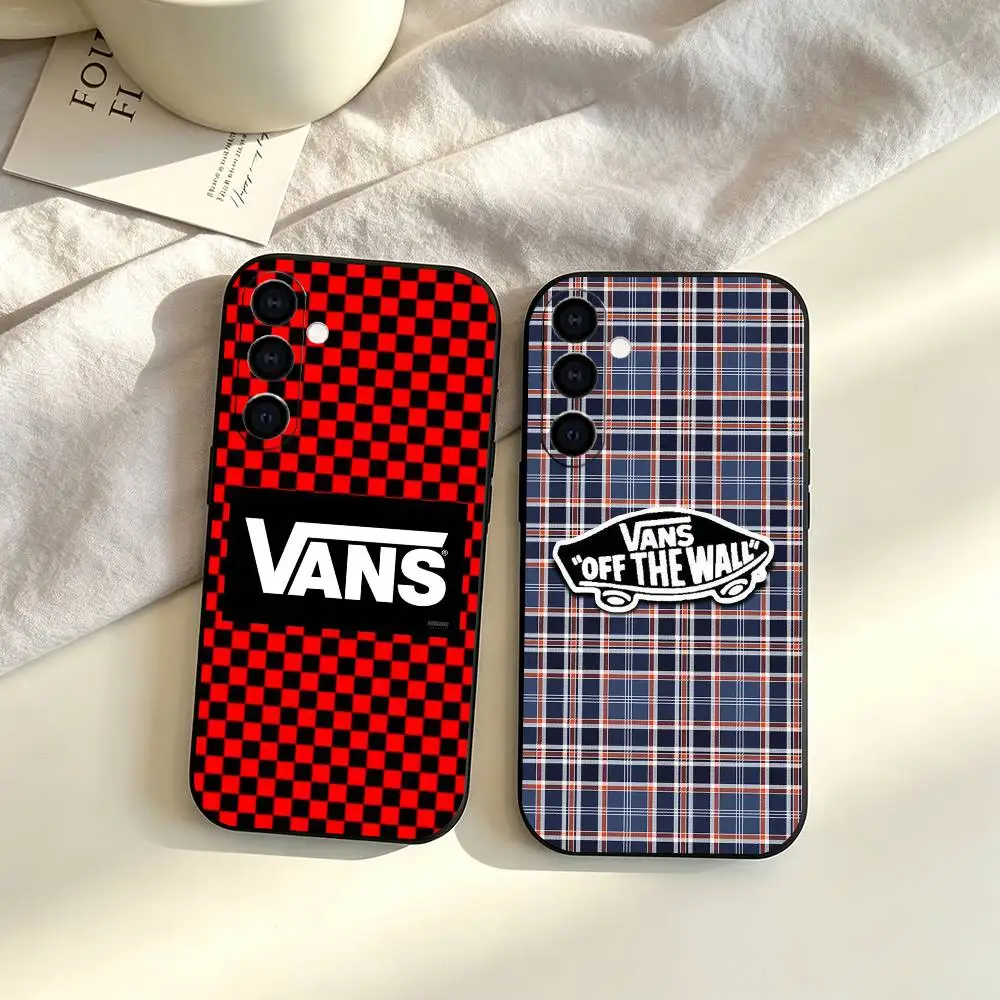 Fashion vans-es logo  Phone Case For Samsung Galaxy A73,A72,A71,A70,A53,A52,A51,Soft Silicone Black Cover