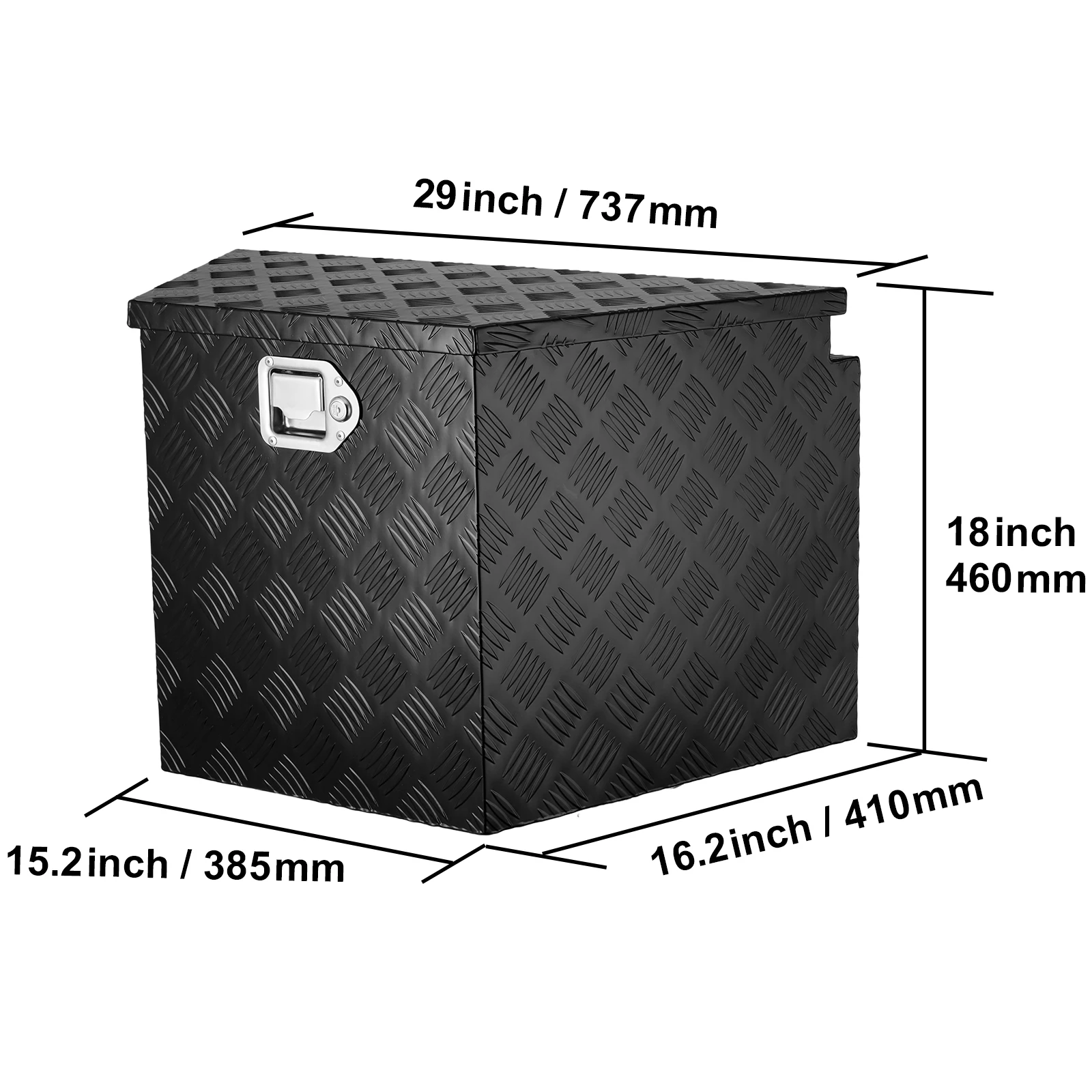 SucceBuy Trailer Tongkist Aluminium Tongkist Gereedschapskist Heavy Duty Trailer Box Utility Trailer Tongkist voor pick-up