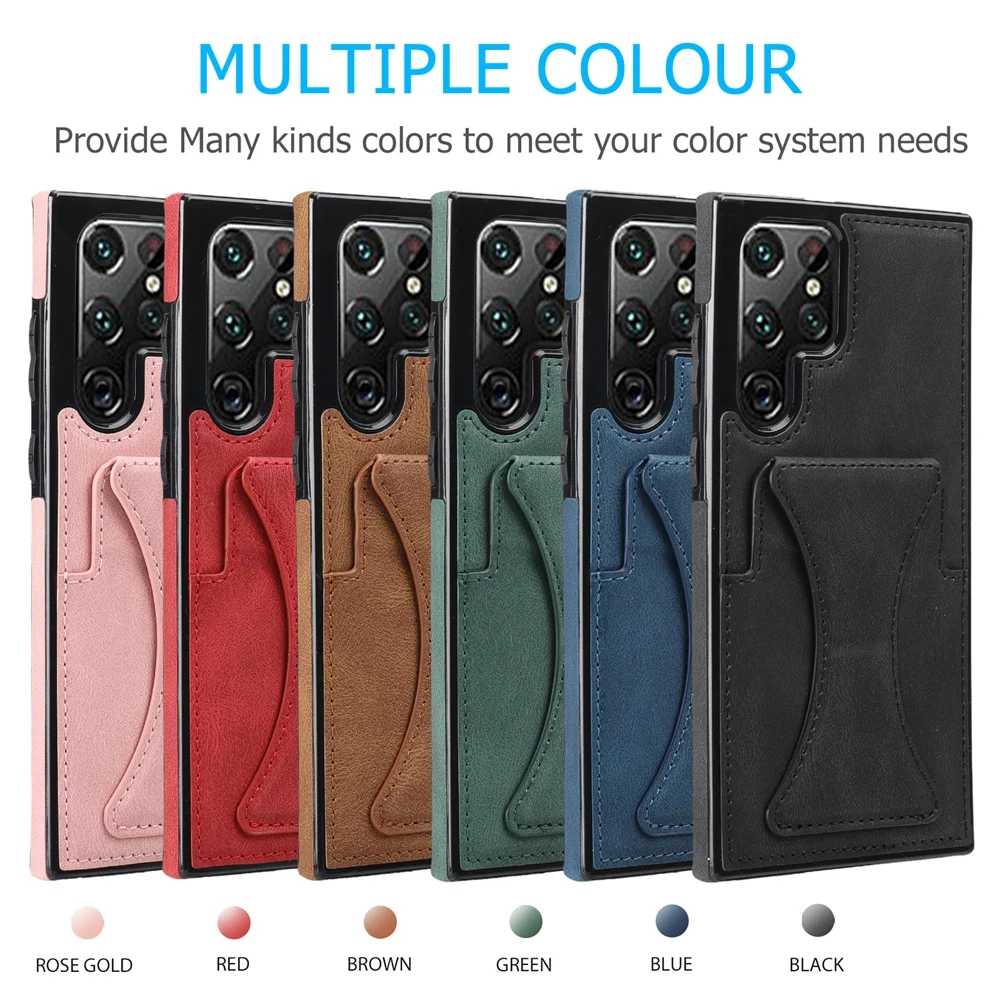 ​Hidden Kickstand Card Slot Leather Case For Samsung Galaxy S26 S25 S24 S23 S22 S20 S21 FE Note 20 Ultra S10 Plus S25 Edge
