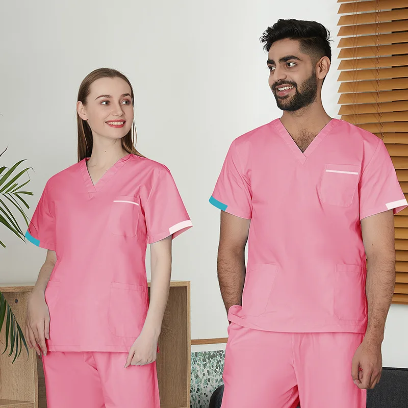 Ropa de lavado de trabajo para médico de Hospital, traje dividido, cepillo de manga corta, ropa quirúrgica para enfermera Oral y Dental