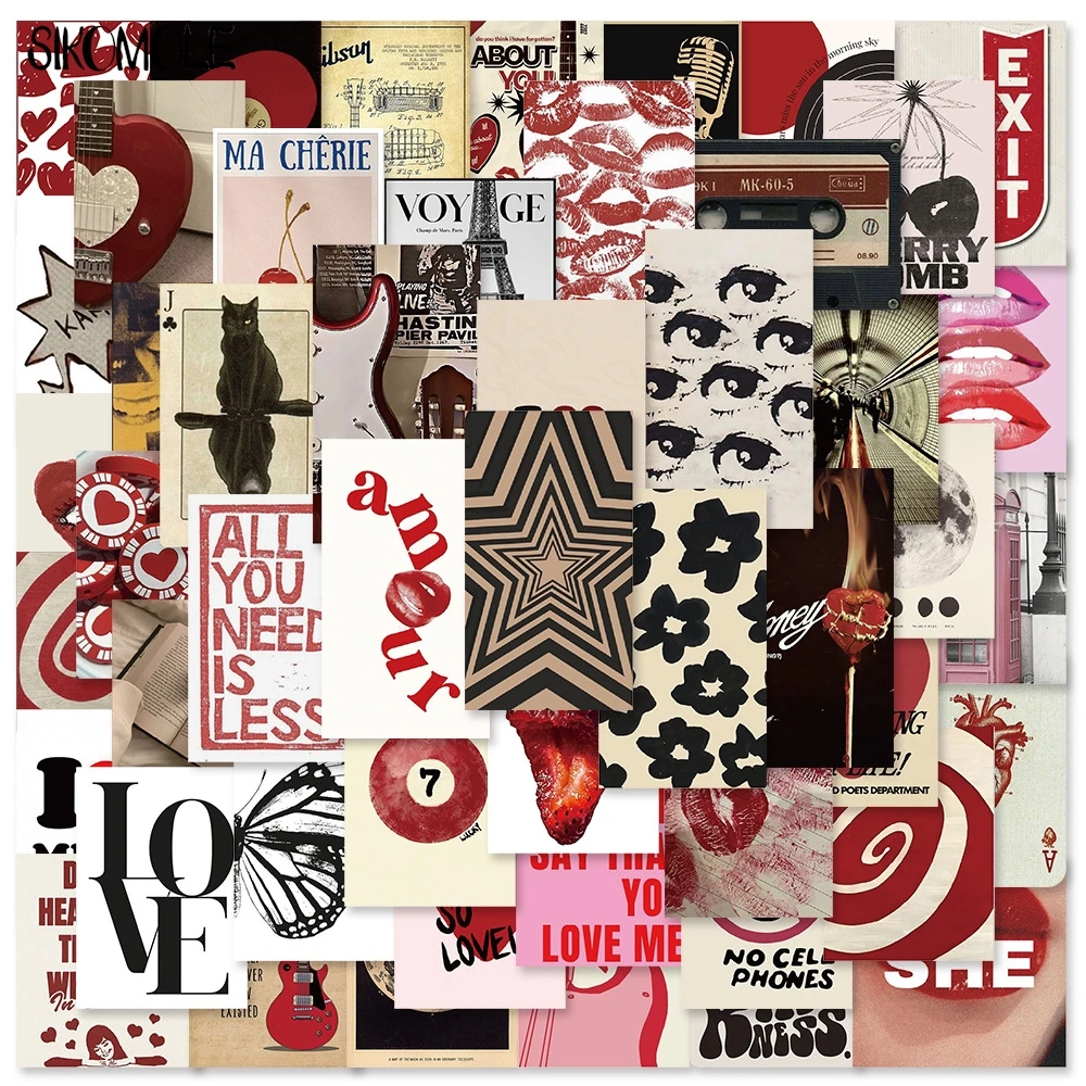 10/30/50 шт. ретро женские плакаты Y2K ПВХ граффити наклейки эстетическое искусство DIY украшения игрушка детский дорожный багаж наклейка наклейка пакет