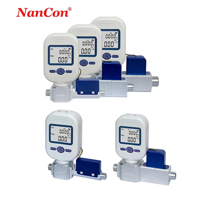 Portable Digital Air Mass Flow Meter High Accuracy Base Version Customizable OEM Gas Medium Flow Range 0-20SLPM