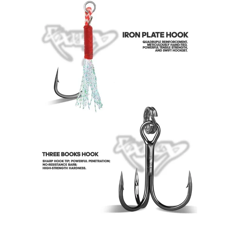 إغراء الجليد السنانير الطعوم الاصطناعية لوحة من الحديد لوحة الأسماك الصيد بعيدة الصب الأسماك سمك السلمون الماكريل عززت السنانير المزدوجة علف الاسماك