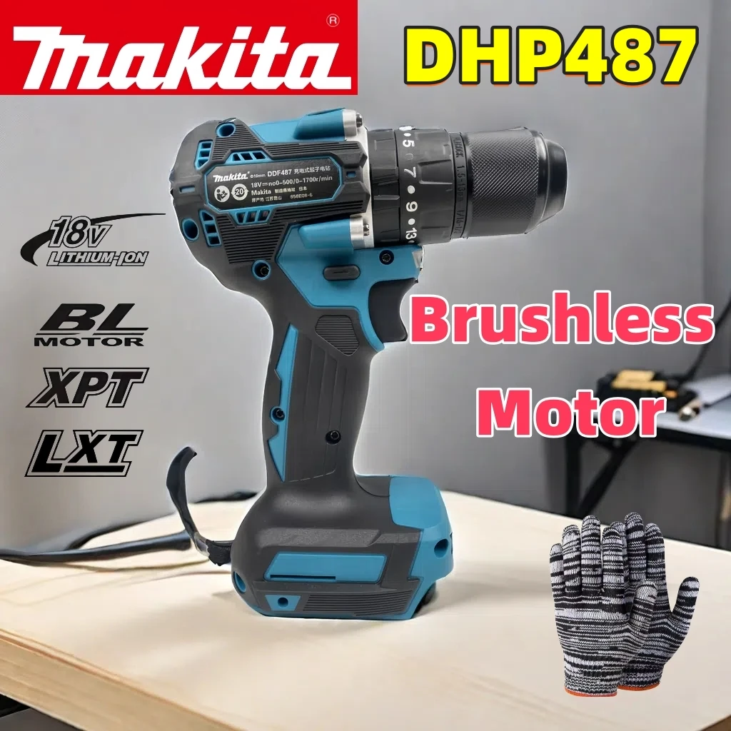 

Makita DHP487 cordless drill 18V brushless motor high torque lithium battery impact electric screwdriver electric tool