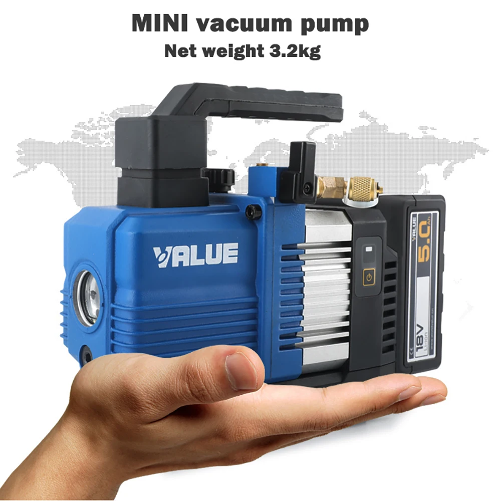 VALUE RVP-2DLI 18V Wireless Vacuum Pump VPR-2SLI Automotive Vacuum Pump Air Conditioning Vacuum Pump for R32 1234yf Refrigerant