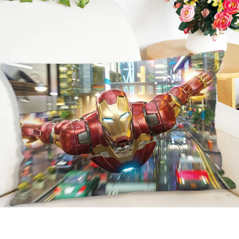 Superhero Iron Man printed Pillowcase Home Bedroom Room decoration Bed Sleeping Pillowcase Sofa Cushion Cover 40x60 50x70cm