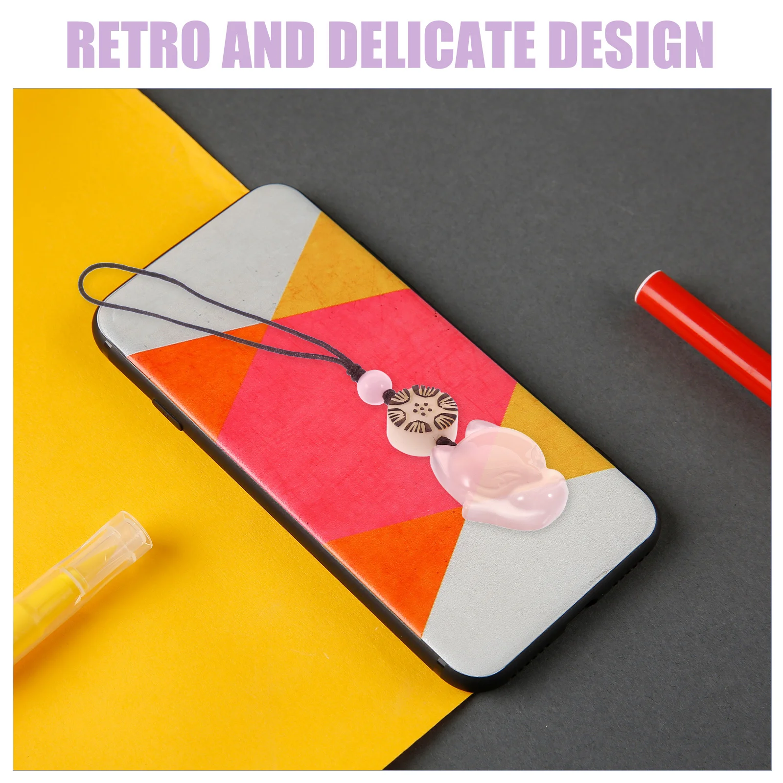 

Purple Phone Charm Keychain Pendant Bag Decor Key Holder Phone Accessory Small Gift Christmas Present Cell Lanyard Women Retro