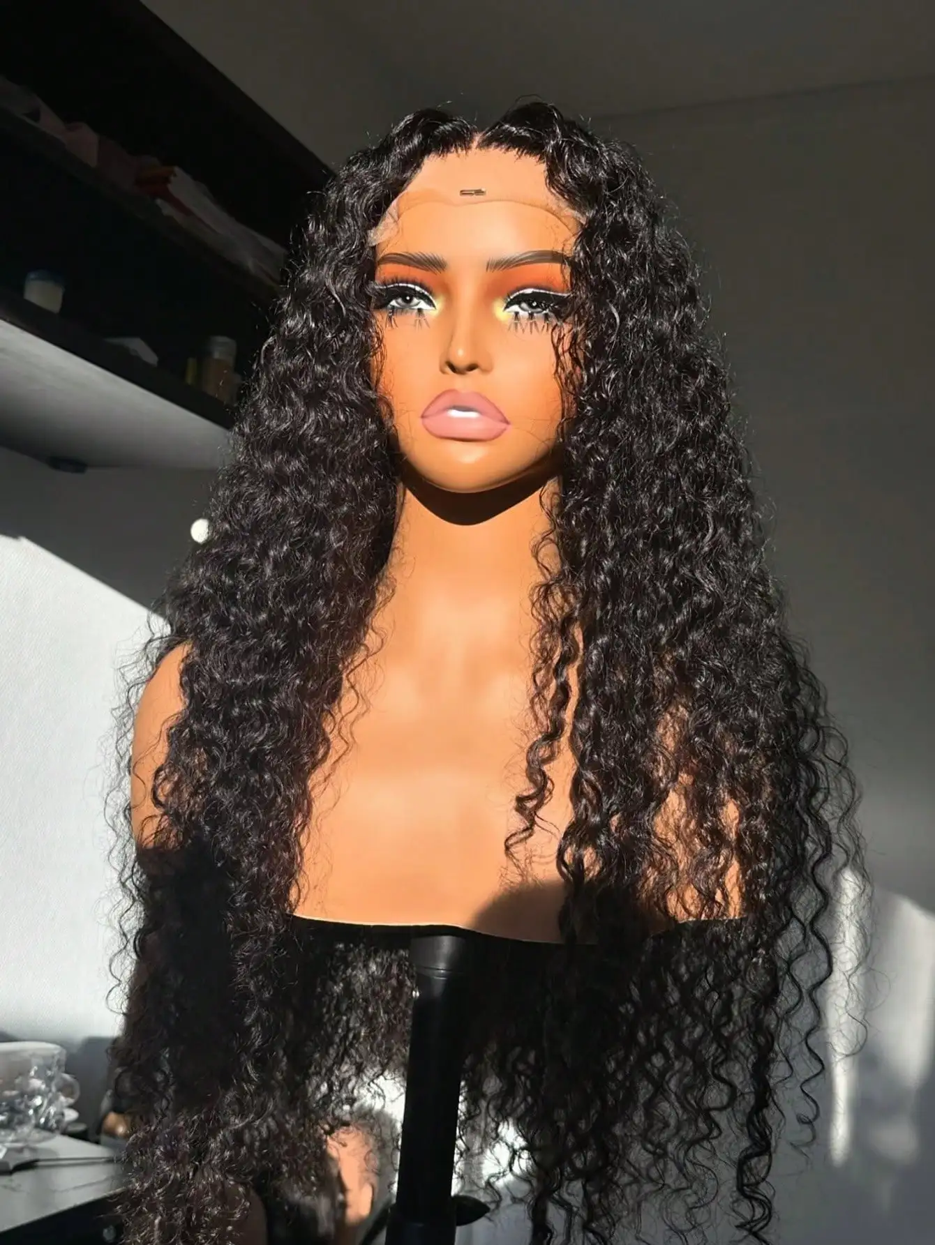 40 pulgadas de onda profunda 200% 13x4 HD transparente encaje Frontal pelucas de cabello humano rizado brasileño prearrancado con línea de cabello Natural