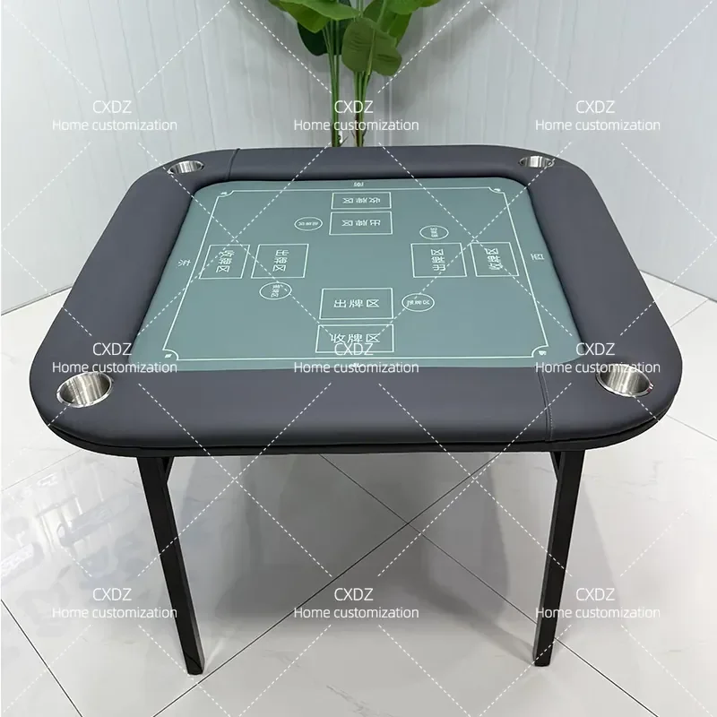 Folding Poker Game Table Portable Square Multifunctional Chess Card Mahjong Table Event Table Egg Shape Design for Home Party