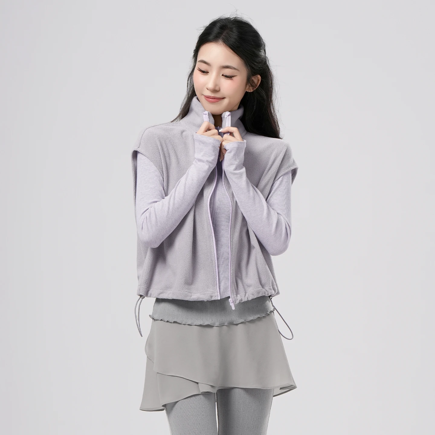 

Женская флисовая спортивная танцевальная кофта для взрослых, осенняя теплая балетная куртка, термо-свитшот с высоким воротом, повседневный топ