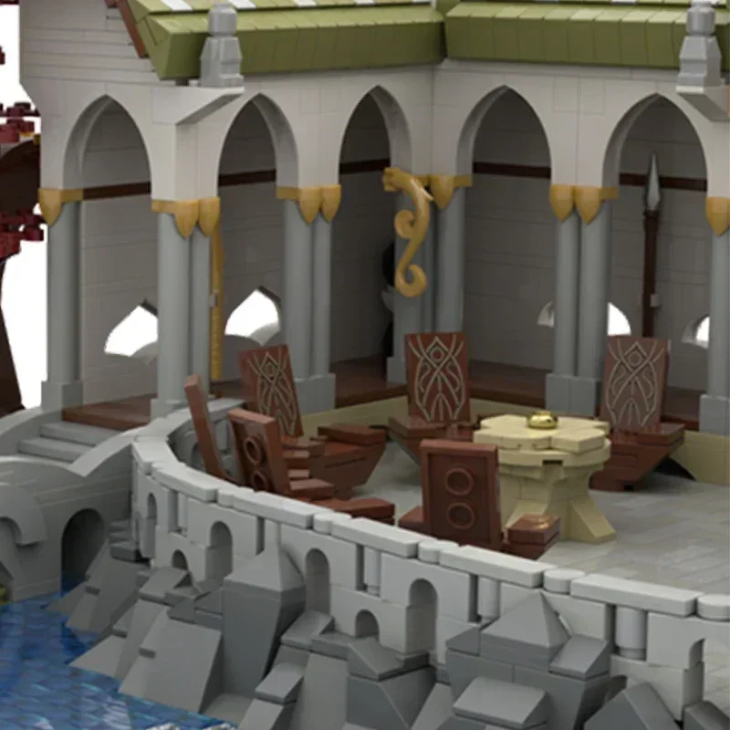 Ring King Modello Moc Mattoni da costruzione Consiglio di Elrond House Tecnologia Blocchi modulari Regali Giocattoli di Natale Set fai da te Assemblaggio