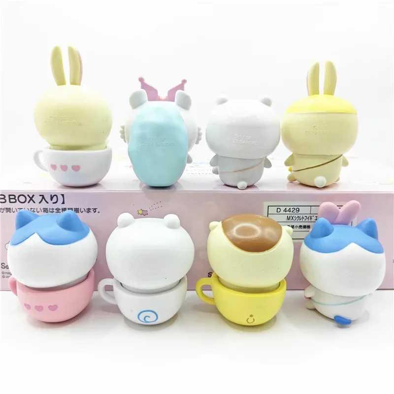 تشيكاوا كوس هيلوكيتي ميلودي فنجان شاي سلسلة عروسة كارتون أنيمي Hachiware Usagi Gashapon الغذاء لعبة نموذج لجسم ديكور صغير #2