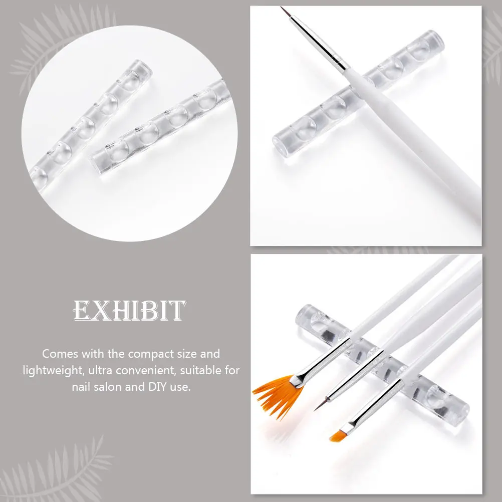 

6pcs Acrylic Penholder For Art Pens Manicure Brush Holder Storage Stand Brush Rack Nail Salon Supplies Mini Portable