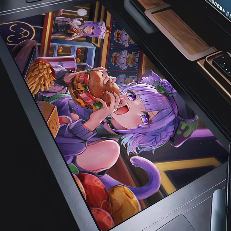 

Mouse Pad Laptop Gaming Accessories Mousepad XXL Hololive Nekomata Okayu Desk Mat PC Cat Ears Keyboard Pad Anime Girl Table Mat